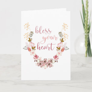Zegen je hart (roze bloemen) kaart
