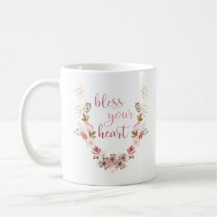 Zegen je hart (roze bloemen) koffiemok