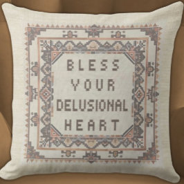 Zegen je waanzinnige hart - grappige faux gestikt kussen