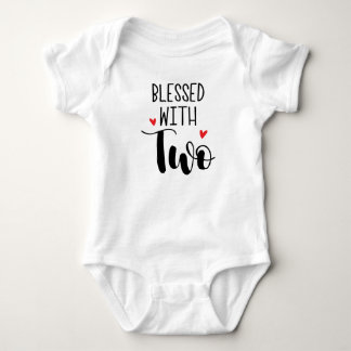 Zegen met twee tweeling baby body romper