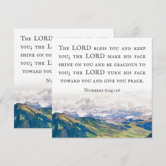 Zegen, Numeri 6:24-26, Aquarel Landschap (Voorkant / Achterkant)