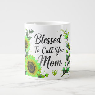 Zegen om jou mama zonnebloem te noemen grote koffiekop