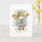 Zegen, Omhelzingen en de Kat van de Liefde Kaart (Gele Bloem)