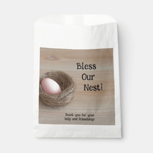 Zegen ons nest, nestfeest bedankzakje (Voorkant)