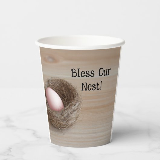 Zegen ons nest, nestfeest papieren bekers (Achterkant)