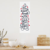 Zegen Ons Thuis Met Liefde & Lach Poster (Keuken)