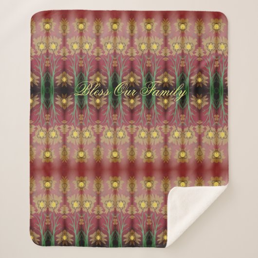 Zegen onze familie bloemige deken (Voorkant)