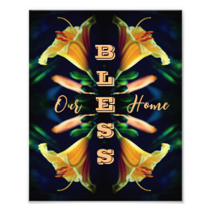 Zegen onze Home Lily Flower Abstract 8x10 Foto Afdruk