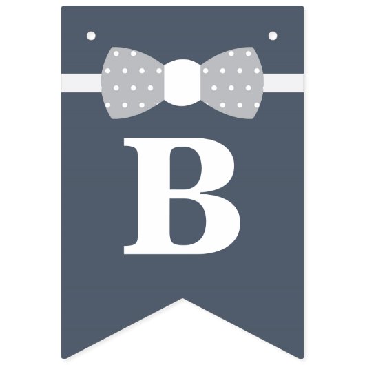 Zegen onze kleine Man banner, Navy, grijs Vlaggetjes (Eerste vlag)