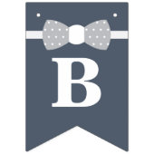 Zegen onze kleine Mannen Banner, Navy, Grijs Vlaggetjes (Eerste vlag)