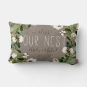 Zegen onze Nest Eucalyptus krans bruiloft Keepsake Kussen (Achterkant)