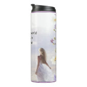 Zegen onze wereld met liefde en licht thermosbeker (Geroteerd rechts)