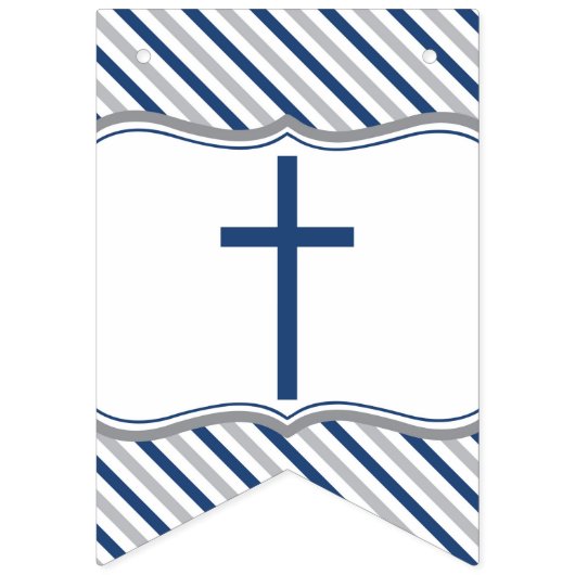 Zegen onze zoon Banner, Navy blauw, grijs Vlaggetjes (Eerste vlag)