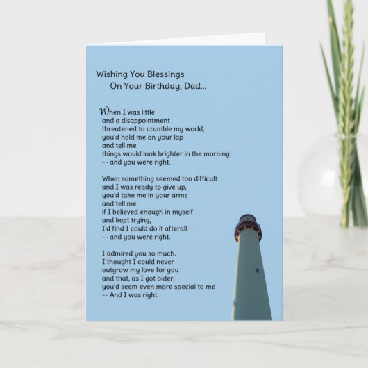 Zegen op je verjaardag, pap... kaart (Voorkant)
