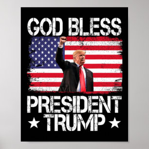 Zegen President Trump 2024 Steun Trump verkiezing Poster