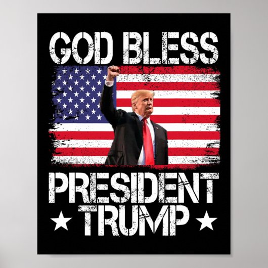 Zegen President Trump 2024 Steun Trump verkiezing Poster (Voorkant)