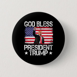 Zegen President Trump 2024 Steun Trump verkiezing Ronde Button 5,7 Cm