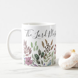 Zegen u en houd u bloemengeloof Schrift Koffiemok