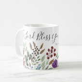 Zegen u en houd u bloemengeloof Schrift Koffiemok (Voorkant links)