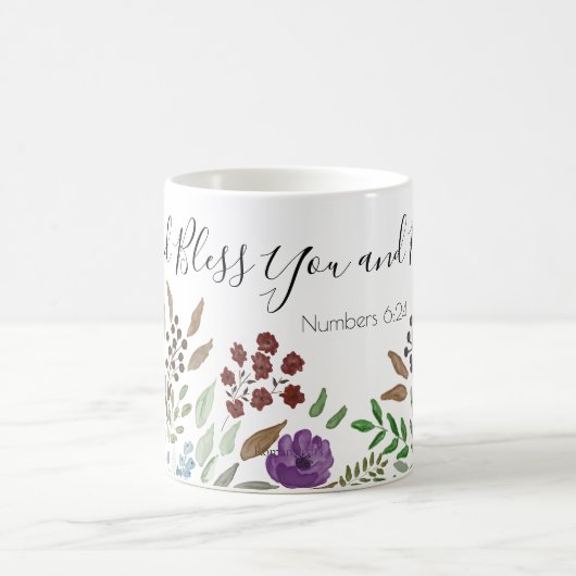 Zegen u en houd u bloemengeloof Schrift Koffiemok (Center)