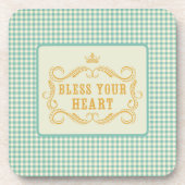 Zegen uw hart Zuidelijke Quote Bier Onderzetter (Voorkant)