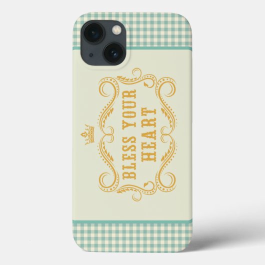 Zegen uw hart Zuidelijke Quote Gingham Case-Mate iPhone Case (Achterkant)