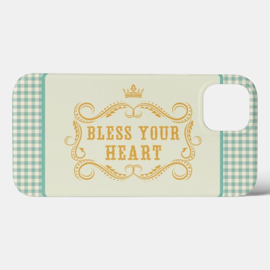 Zegen uw hart Zuidelijke Quote Gingham Case-Mate iPhone Case (Achterkant (horizontaal))