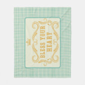 Zegen uw hart Zuidelijke Quote Gingham Fleece Deken (Voorkant)