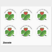 Zegen uw kleine Ierse hart Shamrock Ronde Sticker (Vel)