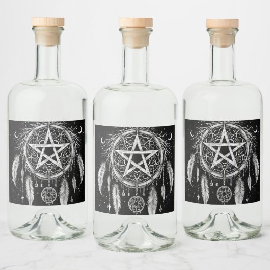 Zegen uw maanwater- Glazen wijnfles Likeurfles Etiket (Flessen)