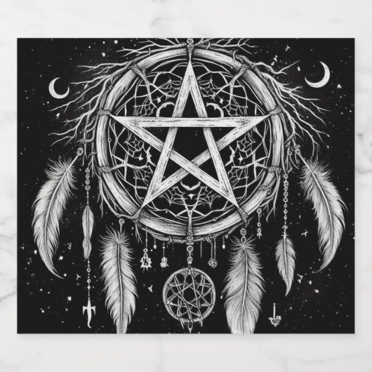 Zegen uw maanwater- Glazen wijnfles Likeurfles Etiket (Enkel label)