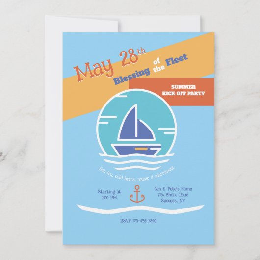 Zegen van de Fleet Party uitnodiging (Voorkant)