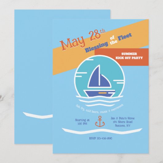 Zegen van de Fleet Party uitnodiging (Voorkant / Achterkant)