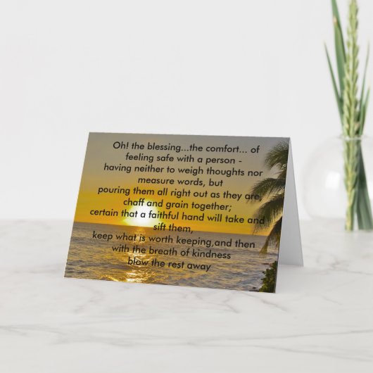 Zegen van de foto van de Zonsondergang van de Kaart (Voorkant)