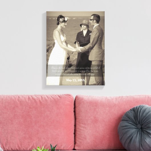 Zegen van de Handen Quote Foto Bruiloft Canvas Afdruk (Insitu (Woonkamer))