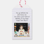 Zegen van de Rugzakken Apple voor de Leraar Cadeaulabel (Achterkant)