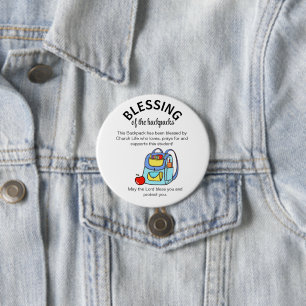 Zegen van de rugzakken cadeaukaartjes ronde button 7,6 cm