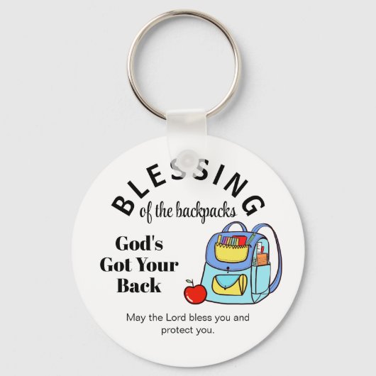 Zegen van de rugzakken God's Got Your Back Sleutelhanger (Voorkant)