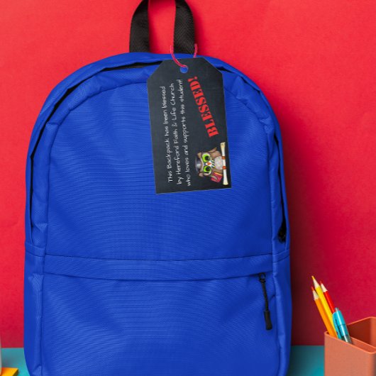 Zegen van de Rugzakken Kerkgebed Label Cadeaulabel