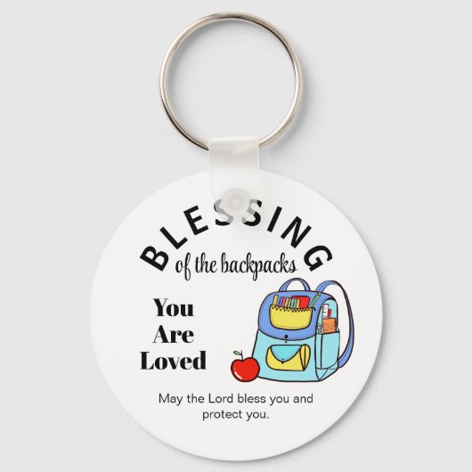 Zegen van de rugzakken waar je van houdt sleutelhanger (Voorkant)