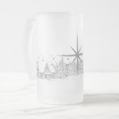 Zegen van de winterzonnewende matglas bierpul (Voorkant links)