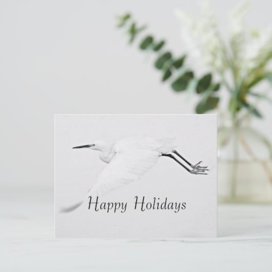 Zegen van een Zilverreiger Prettige Feestdagen (Staand voorkant)