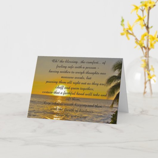 Zegen van het Strand van de Zonsondergang van de Kaart (Gele Bloem)