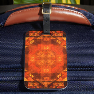 Zegenende Vuur Mandala Abstract Kunstontwerp Bagagelabel