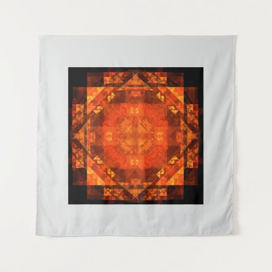 Zegenende Vuur Mandala Abstract Kunstontwerp Wandkleed (Voorkant)