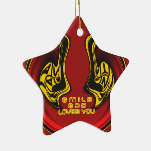 Zegening van Boven: Gods Liefde Spirituele Groet Keramisch Ornament (Rechts)