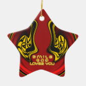 Zegening van Boven: Gods Liefde Spirituele Groet Keramisch Ornament (Voorkant)