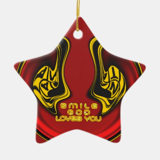 Zegening van Boven: Gods Liefde Spirituele Groet Keramisch Ornament (Voorkant)