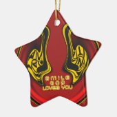 Zegening van Boven: Gods Liefde Spirituele Groet Keramisch Ornament (Links)