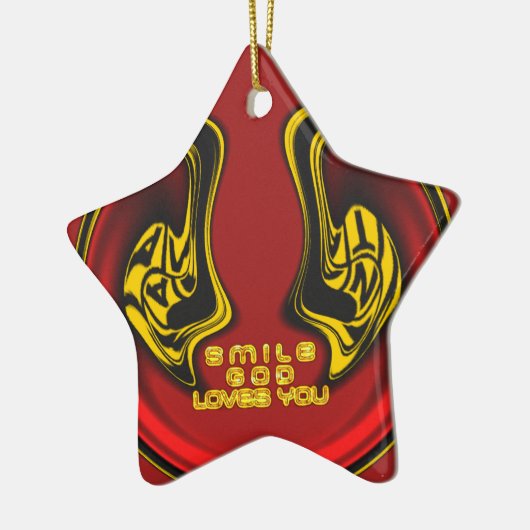 Zegening van Boven: Gods Liefde Spirituele Groet Keramisch Ornament (Links)